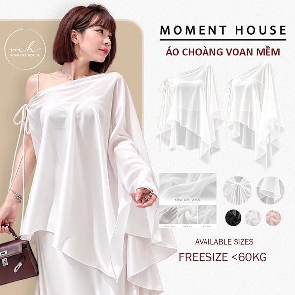 Áo choàng Voan mềm Nữ, vải Voan mềm chống xước, phối đẹp với váy Lụa, váy dạ hội Women Kem Khăn Choàng Quàng Cổ