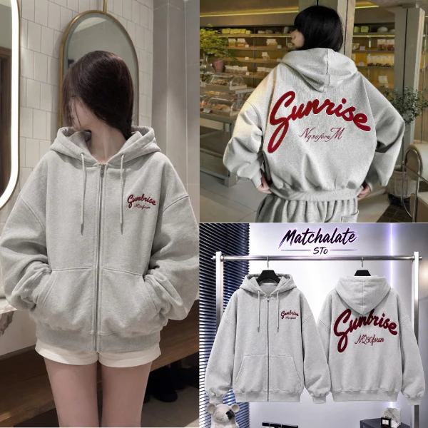 Áo Khoác Hoodie Zip Siêu Xinh NQ30 Sunrise Foorum Fom Boxy Nỉ NQ30 GRIND Form Rộng Nam Nữ Unisex
