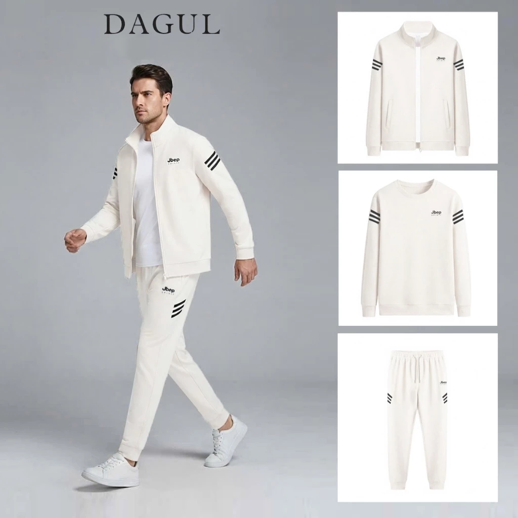 (M-84) Bộ đồ DAGUL nam nữ thể thao chất liệu nỉ ép dày dặn mẫu ép dập nổi viền túi quần có dây kéo khóa, cổ cao và dữ ấm