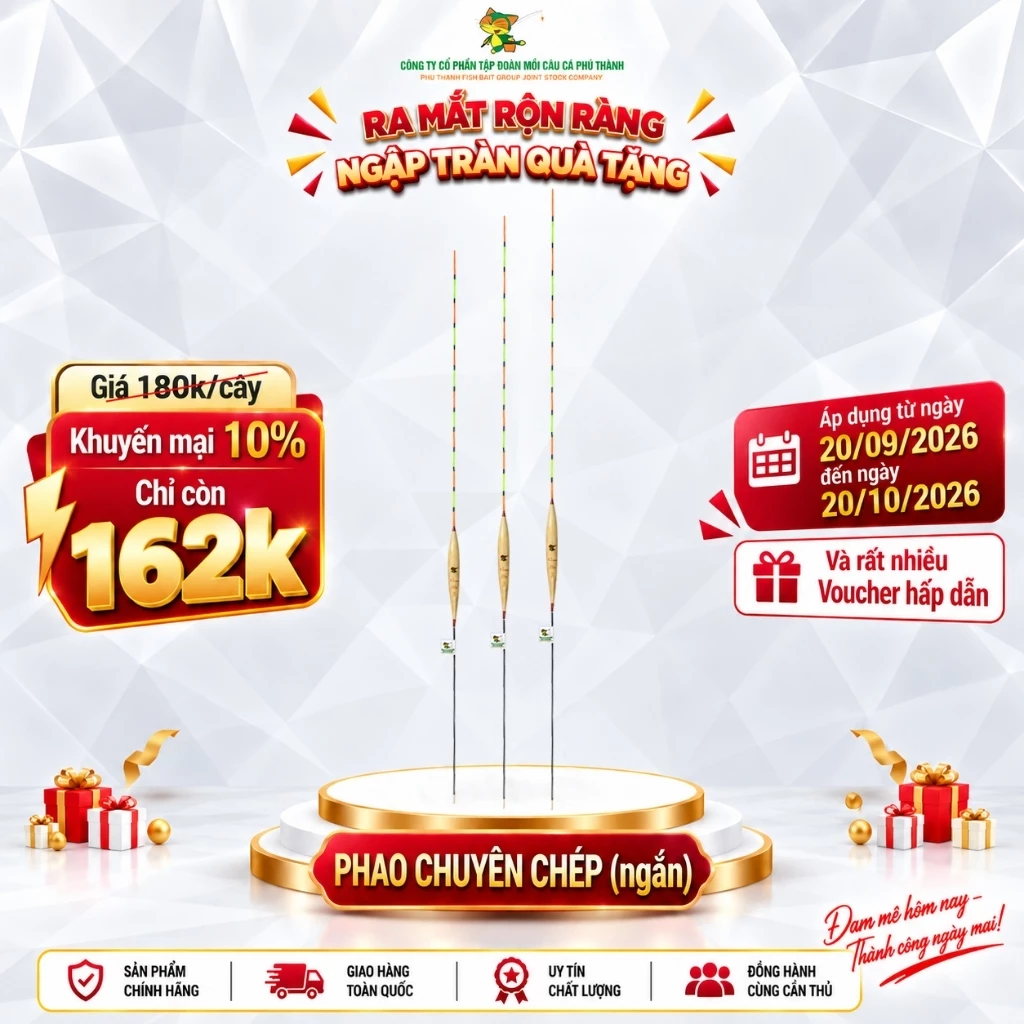 PT 31B PHAO CHUYÊN CHÉP NGẮN PHÚ THÀNH - KHUYẾN MẠI 10% ( Từ 20/09/2026 - đến hết 20/10/2026 ) chuyên dùng câu cá chép
