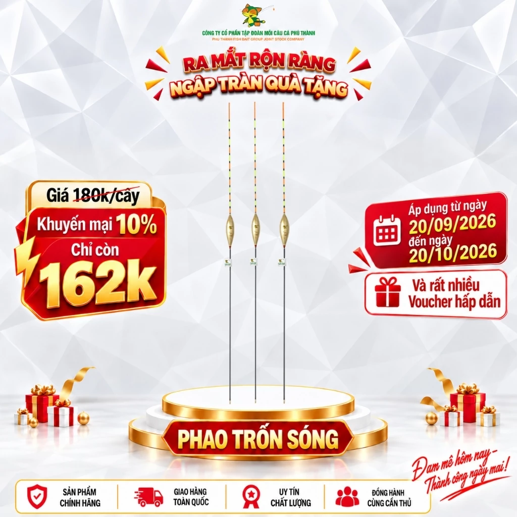 PT 79 PHAO TRỐN SÓNG PHÚ THÀNH - KHUYẾN MẠI 10% ( Từ 20/09/2026 - đến hết 20/10/2026 ) chuyên dùng câu các loại cá