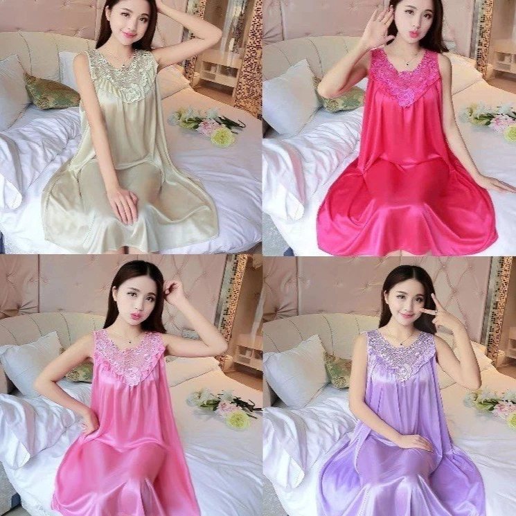 (Nhiều màu ) Váy ngủ cổ hoa 653 vải siêu mềm