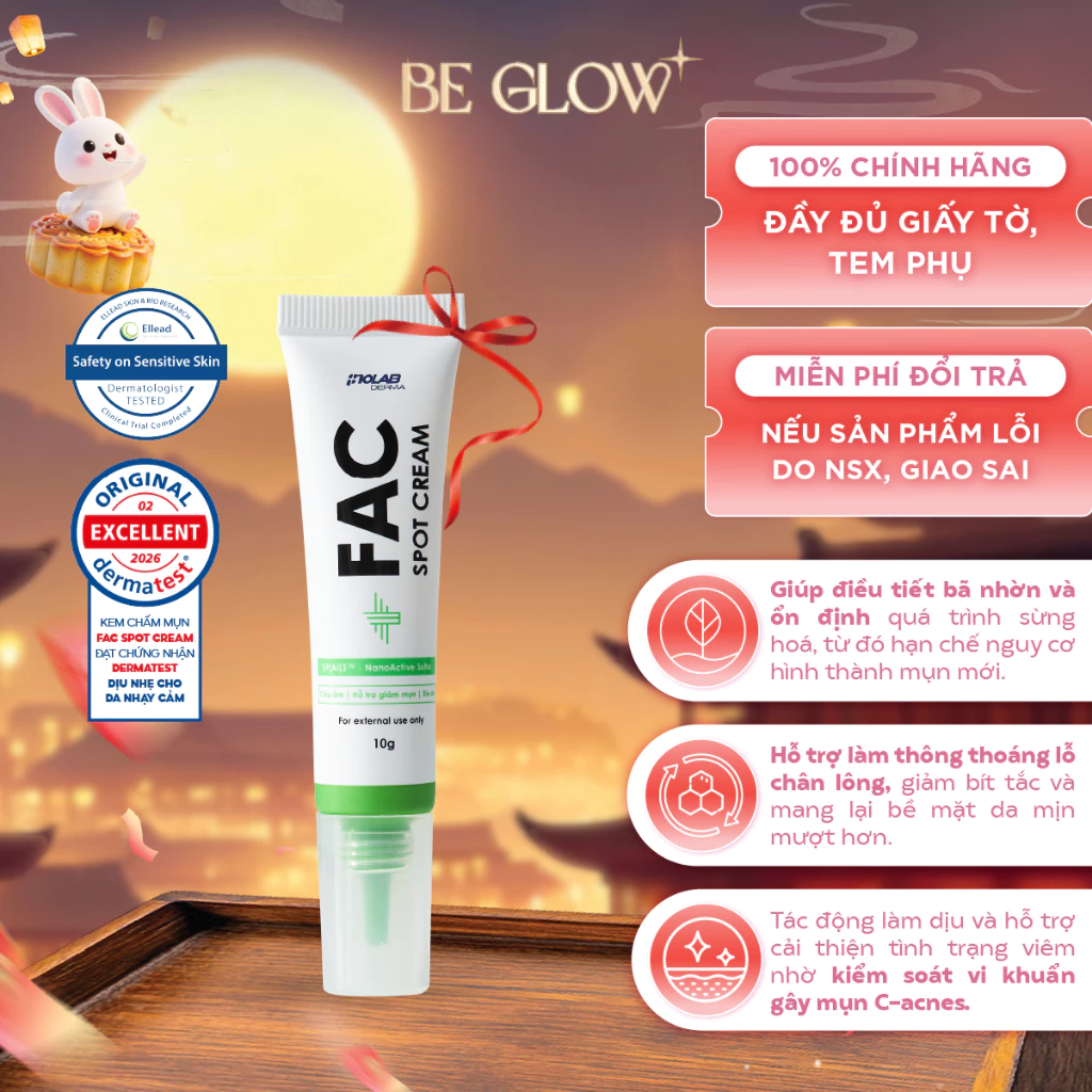 Kem Chấm Mụn INOLAB DERMA FAC SPOT CREAM 10G - Be Glow Beauty