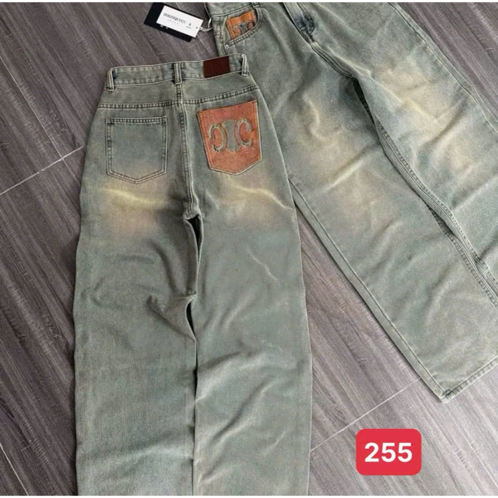 Quần Jean Nữ Suông Lưng Cao,Quần Baggy Bò Nữ phối túi kiểu thời trang trẻ trung mẫu mới hottrend 255