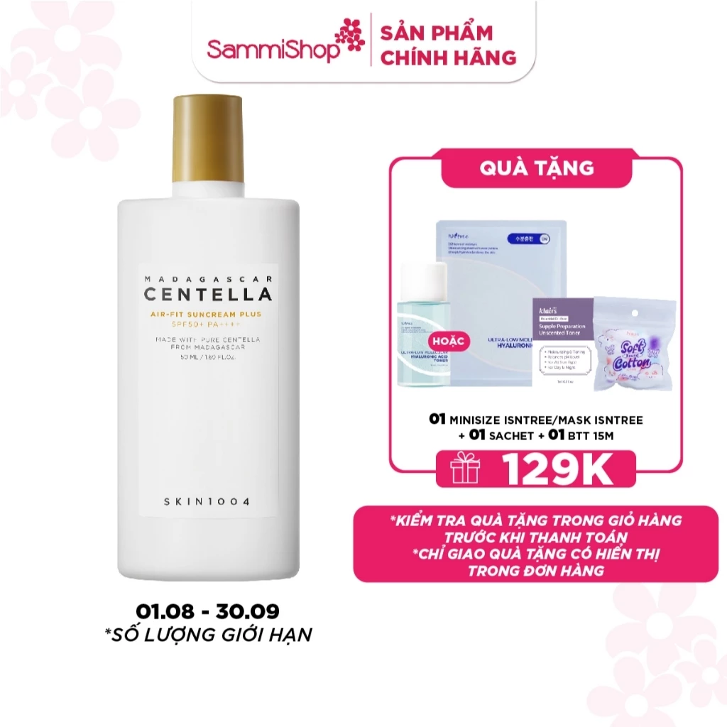 Skin1004 Kem chống nắng Madagascar Centella Air-Fit SunCream Plus 50ml