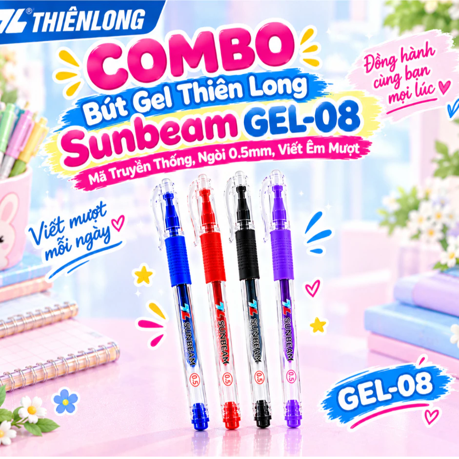 Combo Bút Gel Thiên Long GEL-08