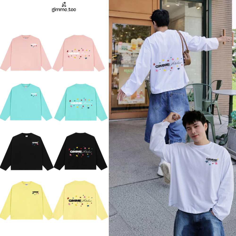 Áo Thun Gimme Tay Dài Form Boxy Cotton Xịn - BST BASIC - Premium Cotton 250gsm - GMTD5