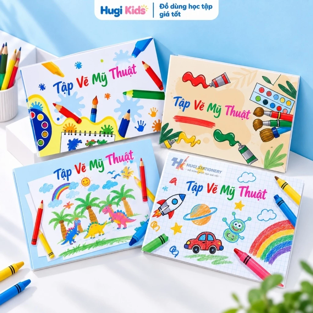 Tập Vẽ Mỹ Thuật 40 Trang – Giấy 100gsm, Vẽ Mịn, Không Lem, Phù Hợp Học Sinh