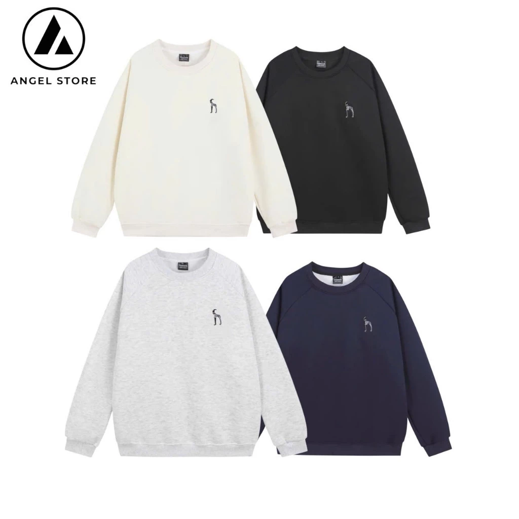 Áo Sweater nam nữ ANGEL chất vải nỉ da cá logo thêu hình ngựa hotrend