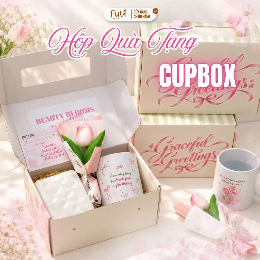 Hộp Quà Ly Sứ Dễ Thương – Set Quà Ý Nghĩa Tặng Dịp 20/10 Cho Đồng Nghiệp, Bạn Bè, Người Thân