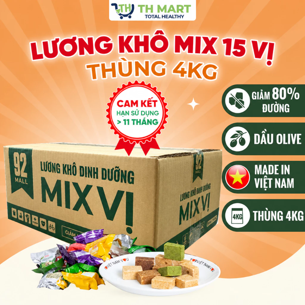 [TIẾT KIỆM] Thùng 5 Kg Lương Khô Mix 15 Vị Hạt Dinh Dưỡng Và Trái Cây Bổ Sung Năng Lượng, Tiện Lợi