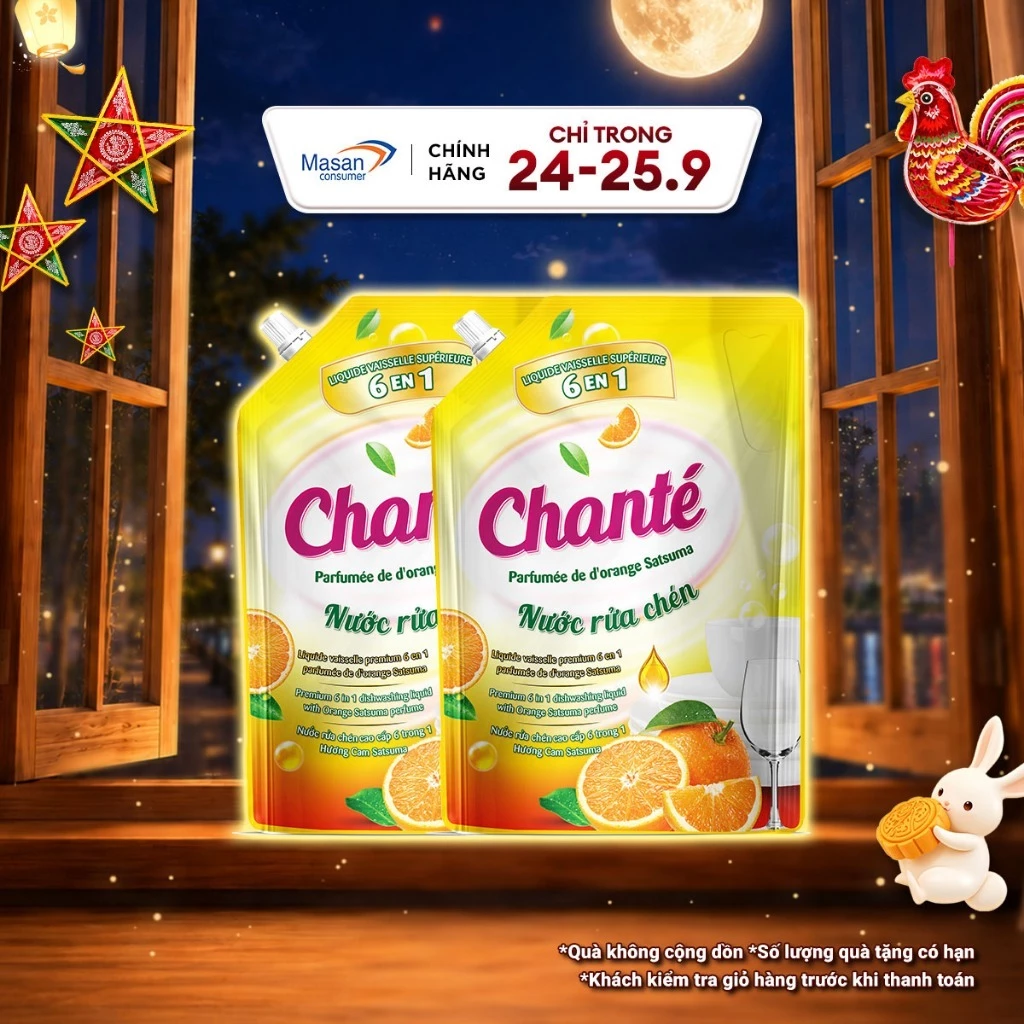 [LS][Chọn loại] Combo 2 Nước rửa chén Chanté túi x 3.2kg