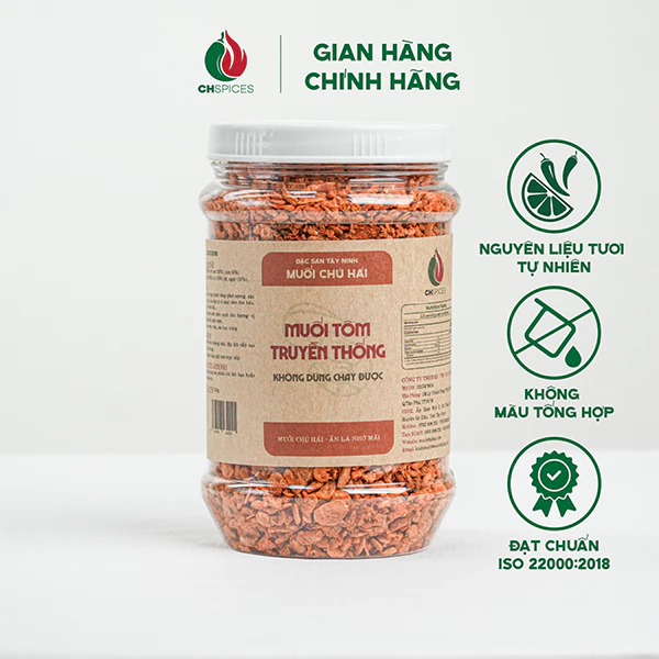 Muối Tôm Truyền Thống MTM/ MTL Chú Hải Hũ 250g/450g - Thơm Vị Ruốc (Tép), Tỏi Và Ớt Tươi
