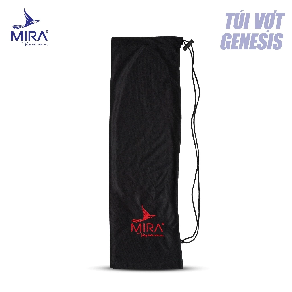 Túi Vợt Cầu Lông MIRA Genesis Vải Nỉ Chắc Chắn, Túi Rút Tiện Lợi, Dây Đeo, Đựng Vợt Cầu Lông