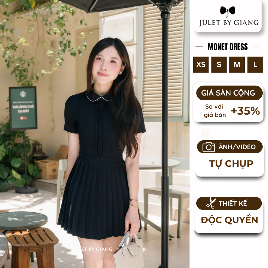 [BST MỚI] Váy Tiểu Thư Dập Ly JULETBYGIANG Thiết Kế Tối Giản Tiểu Thư Sang Chảnh Monet Dress