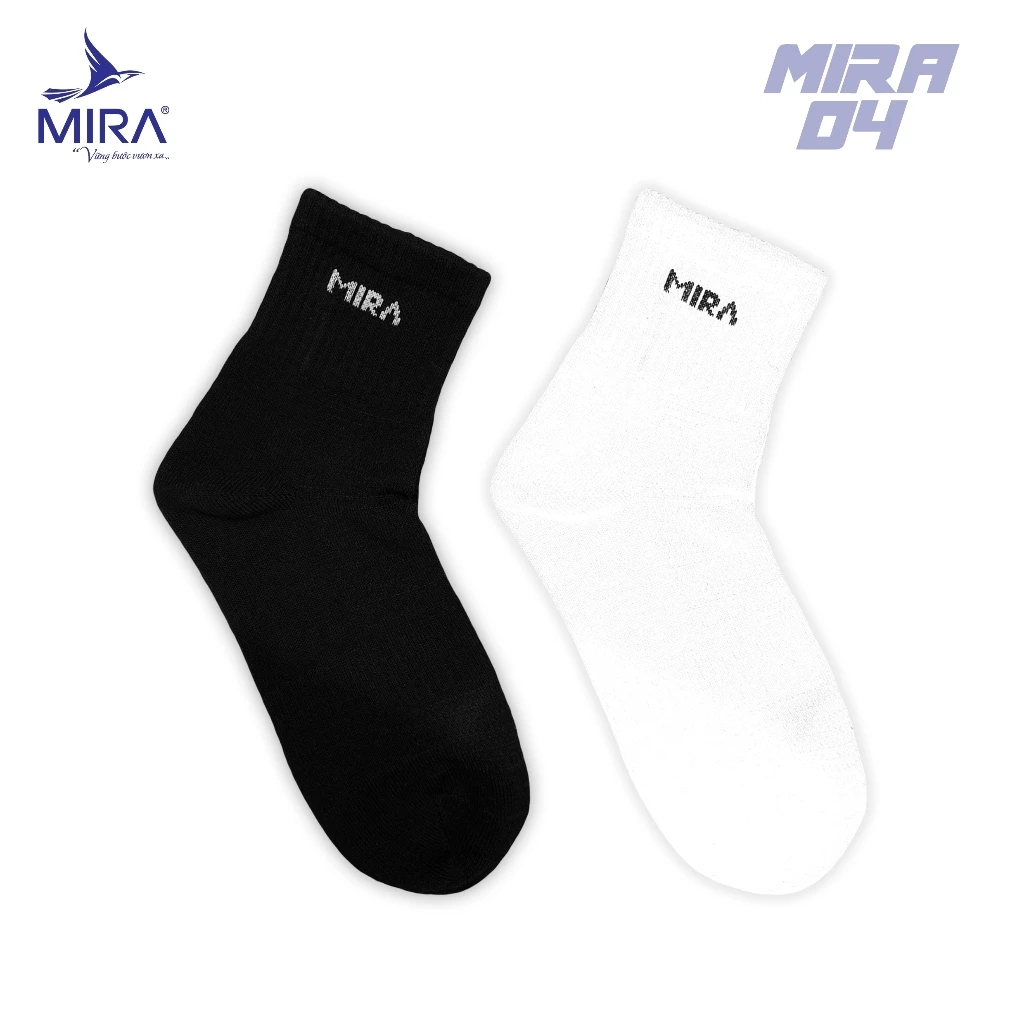 Vớ Tất Thể Thao Dệt Kim Cổ Ngắn MIRA V04,Thoáng Khí, Co Giãn, Thấm Hút Mồ Hôi