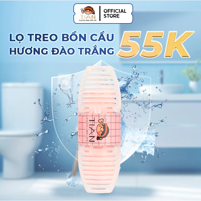 [DEAL MỞ BÁN] Lẻ 01 Viên Lọ Treo Bồn Cầu TIAN – 400 Lần Xả Tạo Bọt Khử Mùi, Khử Khuẩn 99,9%, Viên Thả Bồn Cầu Thế Hệ Mới