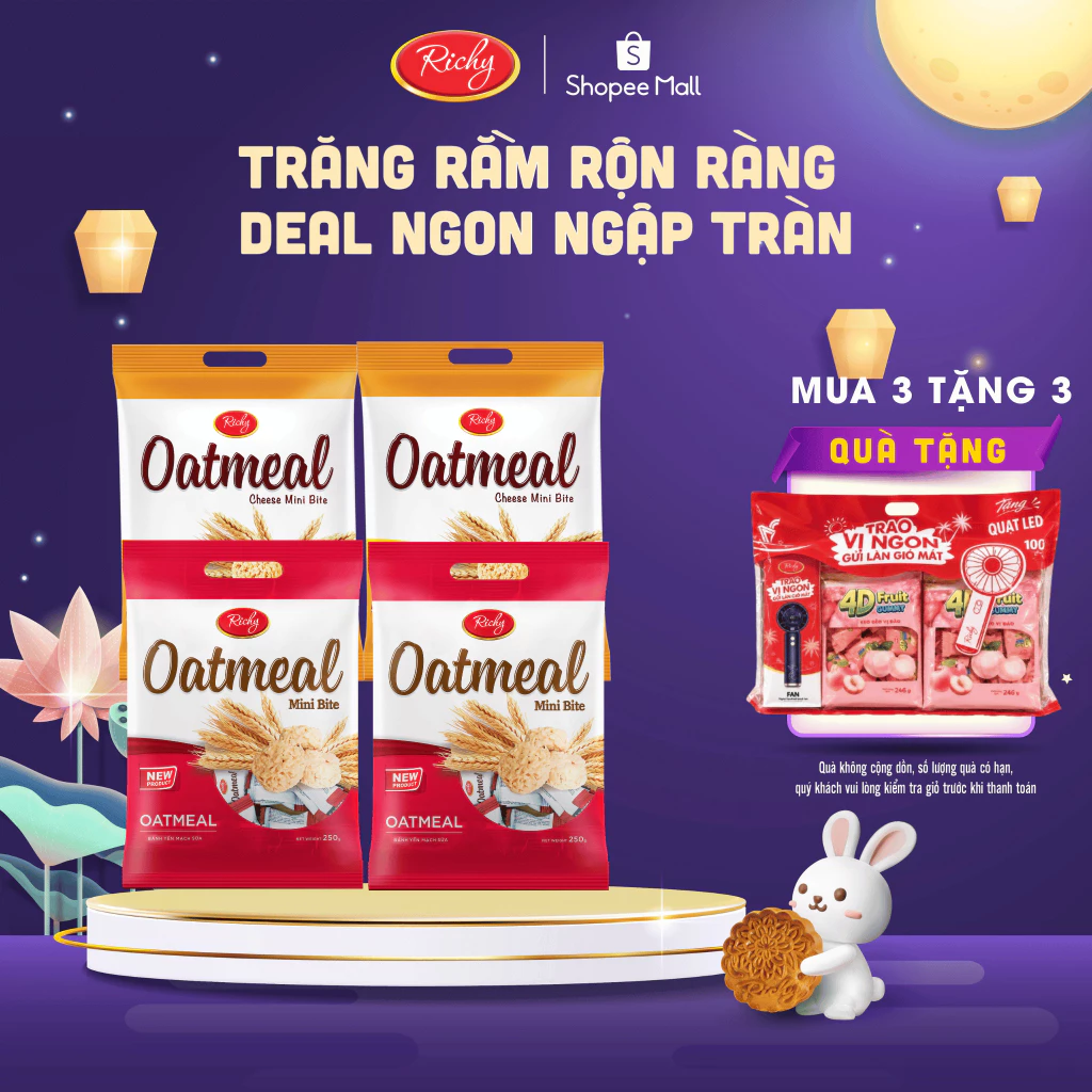 [MUA 3 TẶNG 3]   Combo 4 túi yến mạch sữa - phô mai 250g-220g Back to school