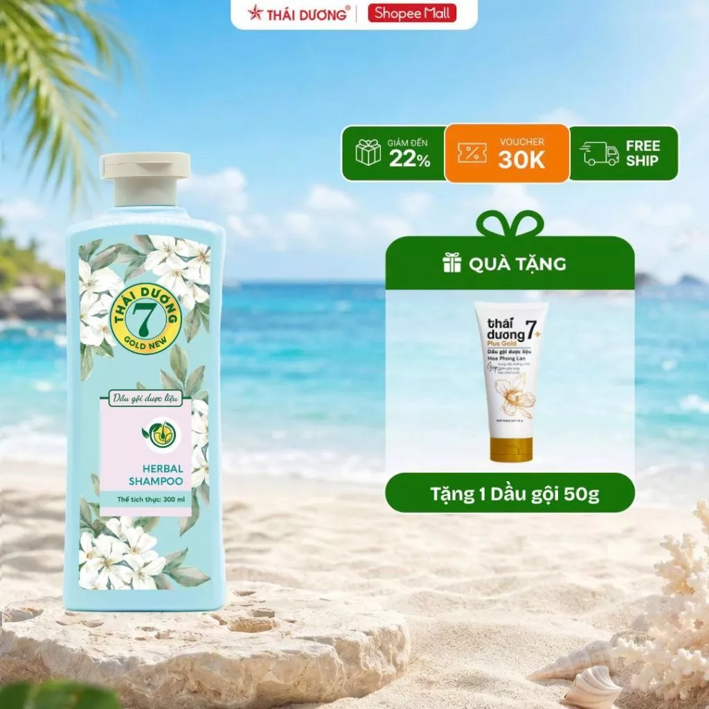 [Live] COMBO Dầu gội Thái Dương 7 Gold Hoa Bưởi Tây Tặng 1 tuýp 7 Plus 50g dành cho tóc gàu, ngứa, nấm da đầu