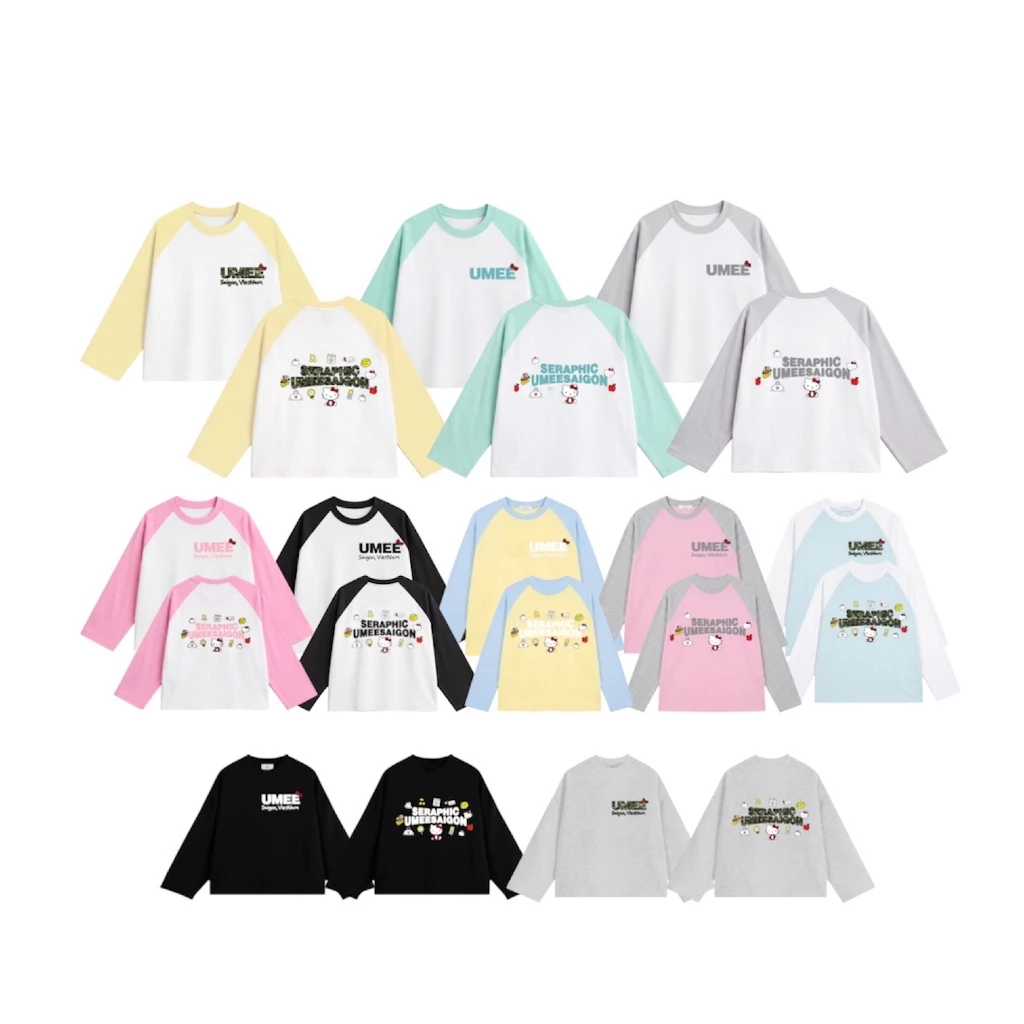 [RAGLAN TAY DÀI MỚI] UMESAIGON Áo Thun Tay Dài Boxy Form Rộng Cố Tròn "UME SERAPHIC" Unisex Nam Nữ Basic