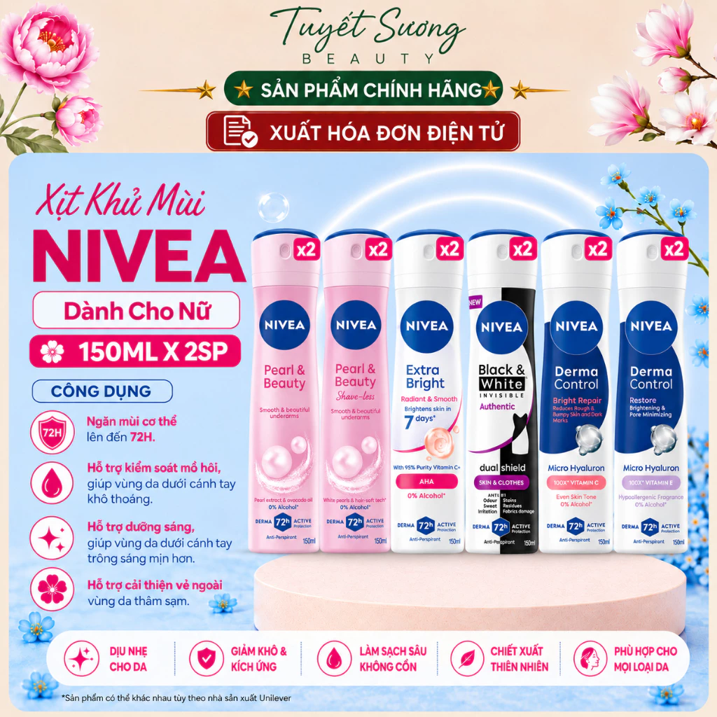 Bộ 2 Xịt Ngăn Mùi NIVEA Nữ (150ml x 2)