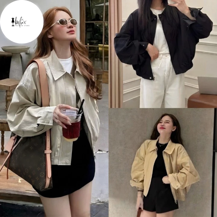 Áo Khoác Kaki Nữ 2 Lớp, Áo Khoác Kaki Cúc Bấm Cổ Bẻ Mềm Mịn Màu Sắc Basic Thiết Kế Thanh Lịch