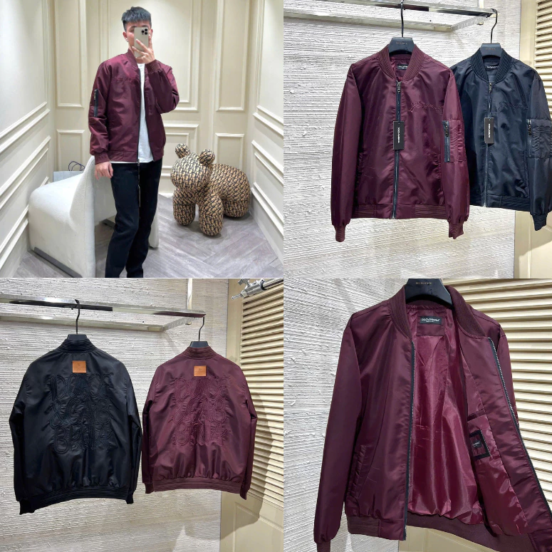 Áo Khoác Bomber Nam DSQ GF Zip Phối Khóa Tay Bản Luxury Premium Siêu Cấp Chất Gió Hàn 2 Lớp Ấm Áp