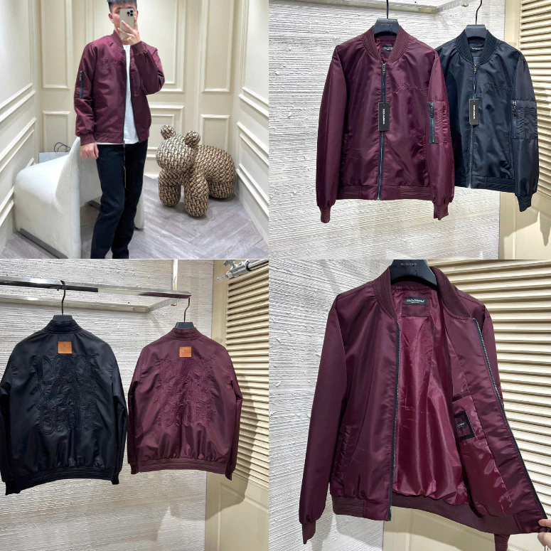 Áo Khoác Bomber Thời Trang Nam Phối Khóa Tay Thêu Họa Tiết Sau Lưng Bản Premium Đẹp Sịn Sò