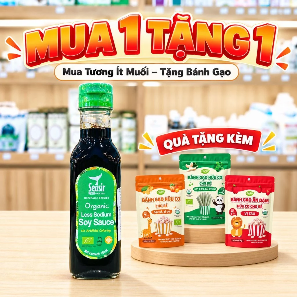 Nước Tương Ít Muối Hữu Cơ SEASIR Cho Bé Ăn Dặm 152ml - Thơm Ngon, An Toàn