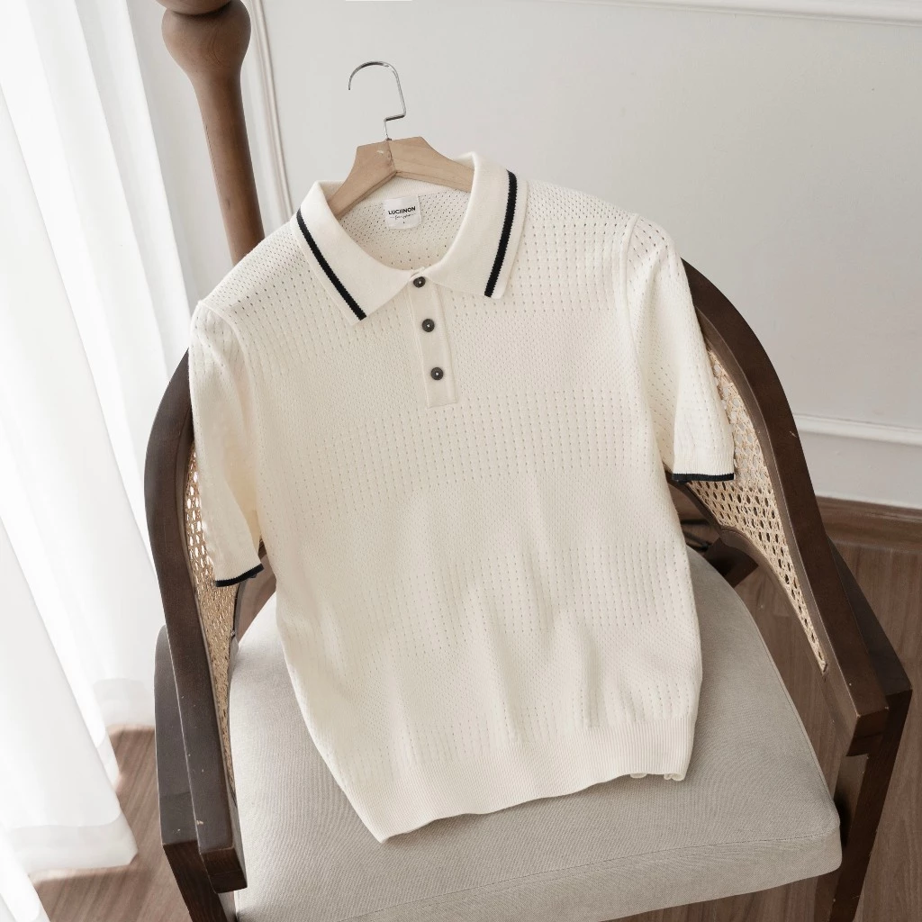 [BST TẾT] Áo Polo Len DỆT KIM VIERO, Chất Len Viscose Lông Thỏ, Form Regular Thanh Lịch - LUCIINON