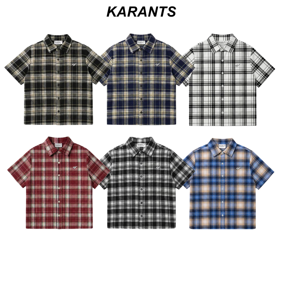 [ Restock Nhiều ] Karants Áo Sơ Mi Boxy Trơn Vải Flannel Gắn Thanh Kim Loại Nam Nữ Unisex - KR268