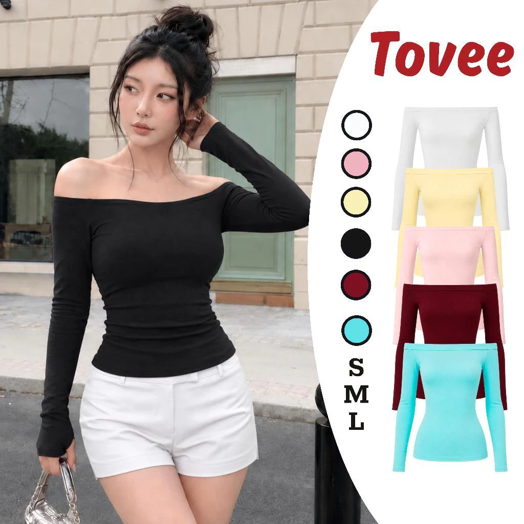 (MỞ BÁN) Áo TAY DÀI TRỄ VAI BORIP LỤA DÁNG DÀI Thu Đông Ôm Body DD157 Kiểu Basic Tôn Dáng TOVEE