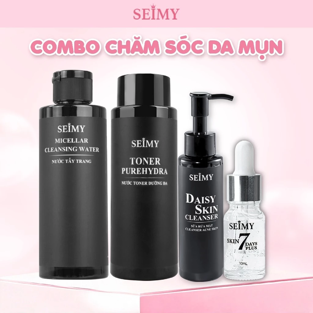 Combo Chăm Sóc Da Dầu, Mụn Seimy 4 bước