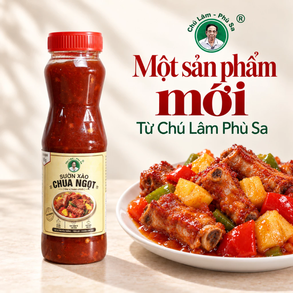 Gia Vị Hoàn Chỉnh sườn xào chua ngọt chuẩn vị Cơm Nhà Chú Lâm Phù Sa