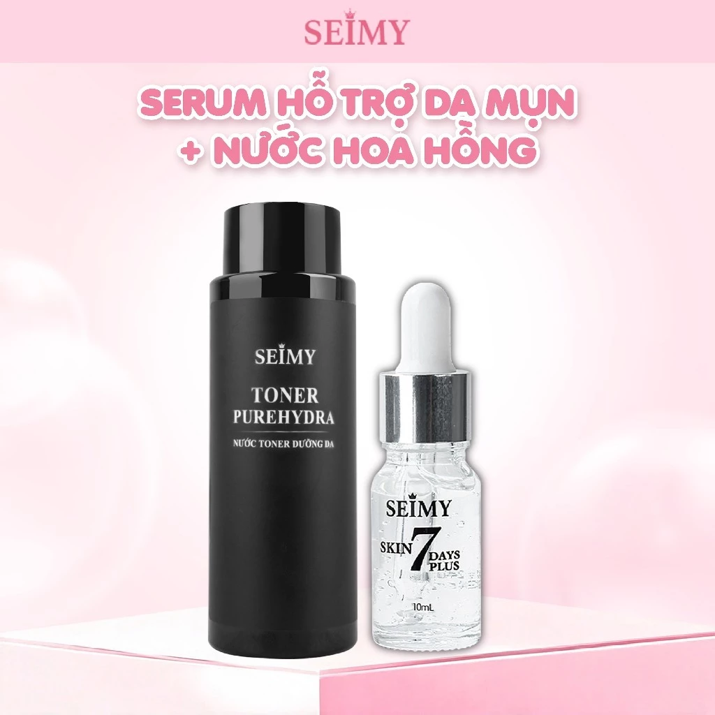 Combo Serum Hỗ Trợ Da Mụn Và Nước Hoa Hồng Seimy