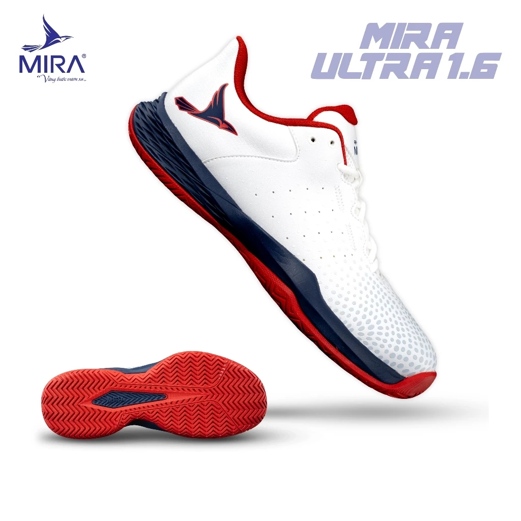 Giày Pickleball, Cầu Lông MIRA Ultra 1.6 Nam Nữ, Bám Sân, Chống Trượt, Đệm Eva, Đàn Hồi Tốt, Phù Hợp Chân Bè