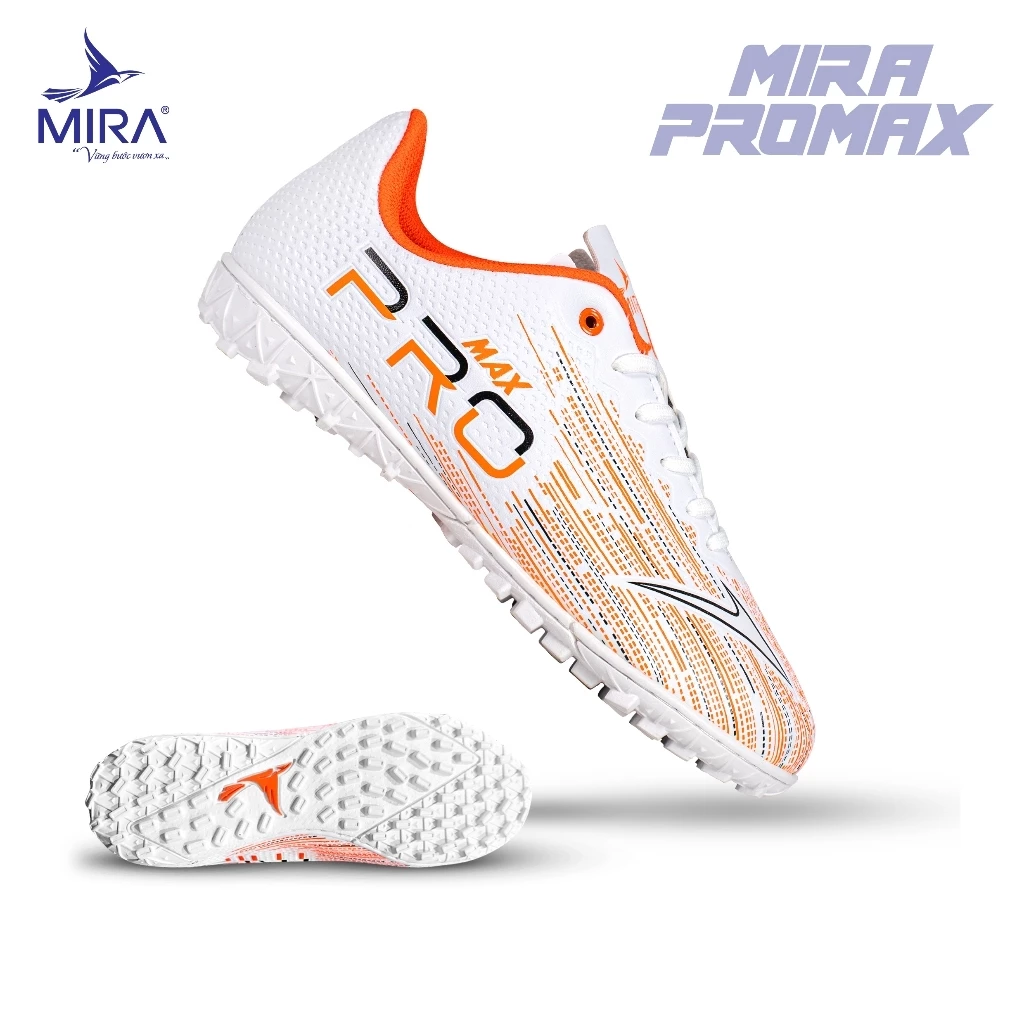 Giày Đá Bóng MIRA Pro Max – Đế TF Sân Cỏ Nhân Tạo, Khâu May Full Đế, Bám Sân