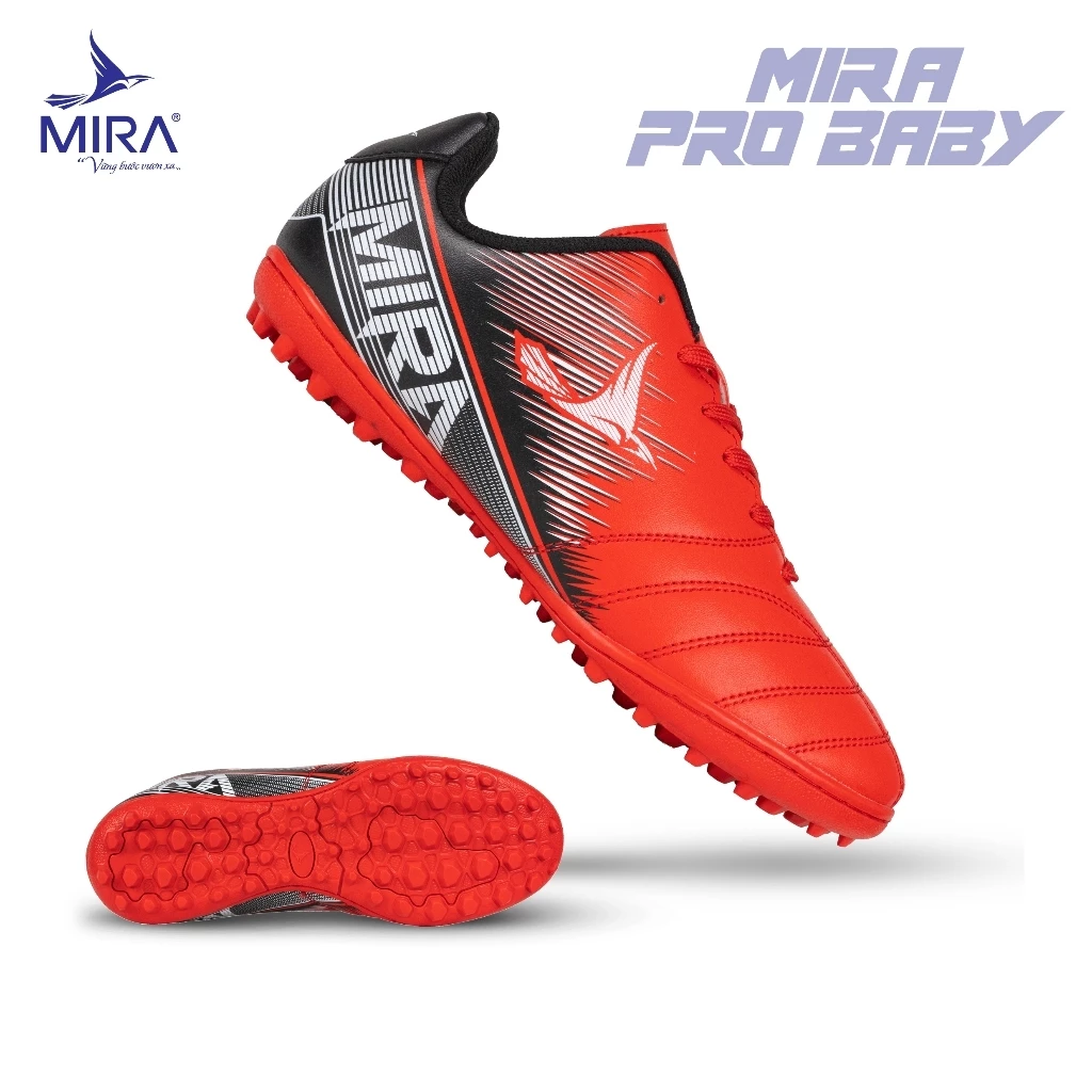 Giày Bóng Đá Trẻ Em MIRA Pro, Đế Tf Sân Cỏ Nhân Tạo, Khâu Đế, Bám Sân, Chống Trơn Trượt, Uper Giả Da