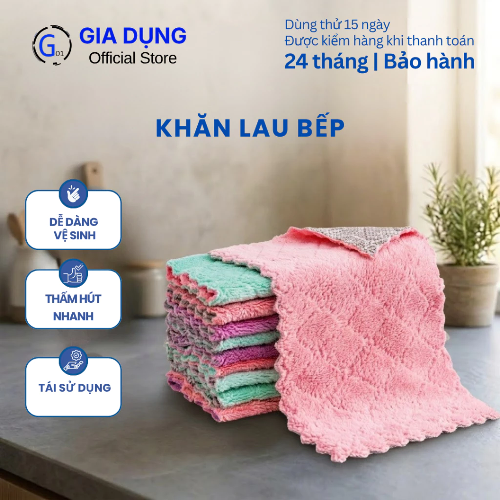 Khăn lau bếp đa năng cao cấp G01 thấm hút nước siêu tốt, có thể tái sử dụng tiện lợi, giá rẻ