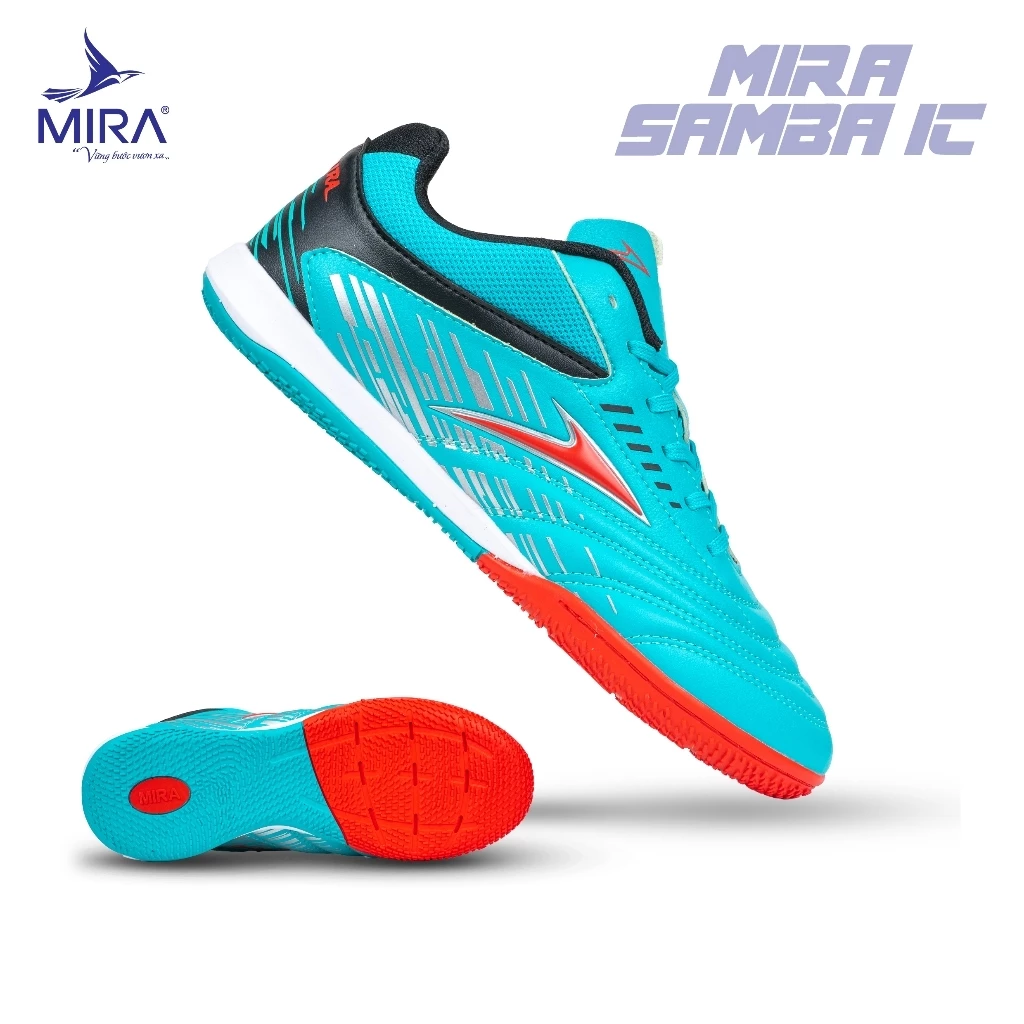 Giày Đá Bóng Futsal MIRA Samba Ic Sân Trong Nhà, Bám Sân, Chống Trơn Trượt, Khâu Đế, Uper Cao Cấp, Đế Ic