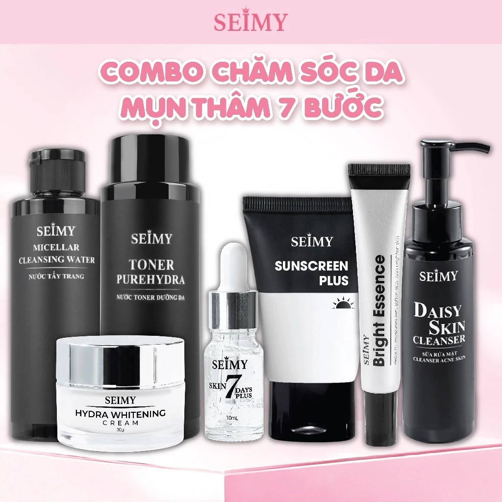 Combo Chăm Sóc Da Mụn Thâm 7 Bước Seimy
