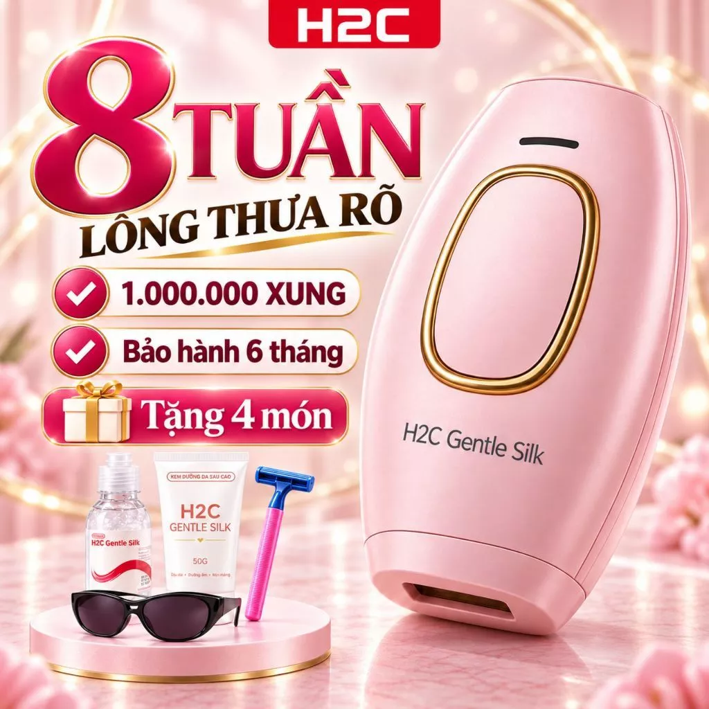 Máy triệt lông mini, Triệt lông vĩnh viễn 5 cấp công nghệ IPL H2C Gentlesilk