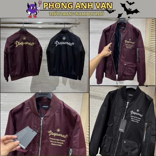 Áo Khoác Gío Nam D2 Thê Chữ Phối Túi Hộp Cực Nét - Áo Khoác Bomber Nam Nữ Siêu Đẹp