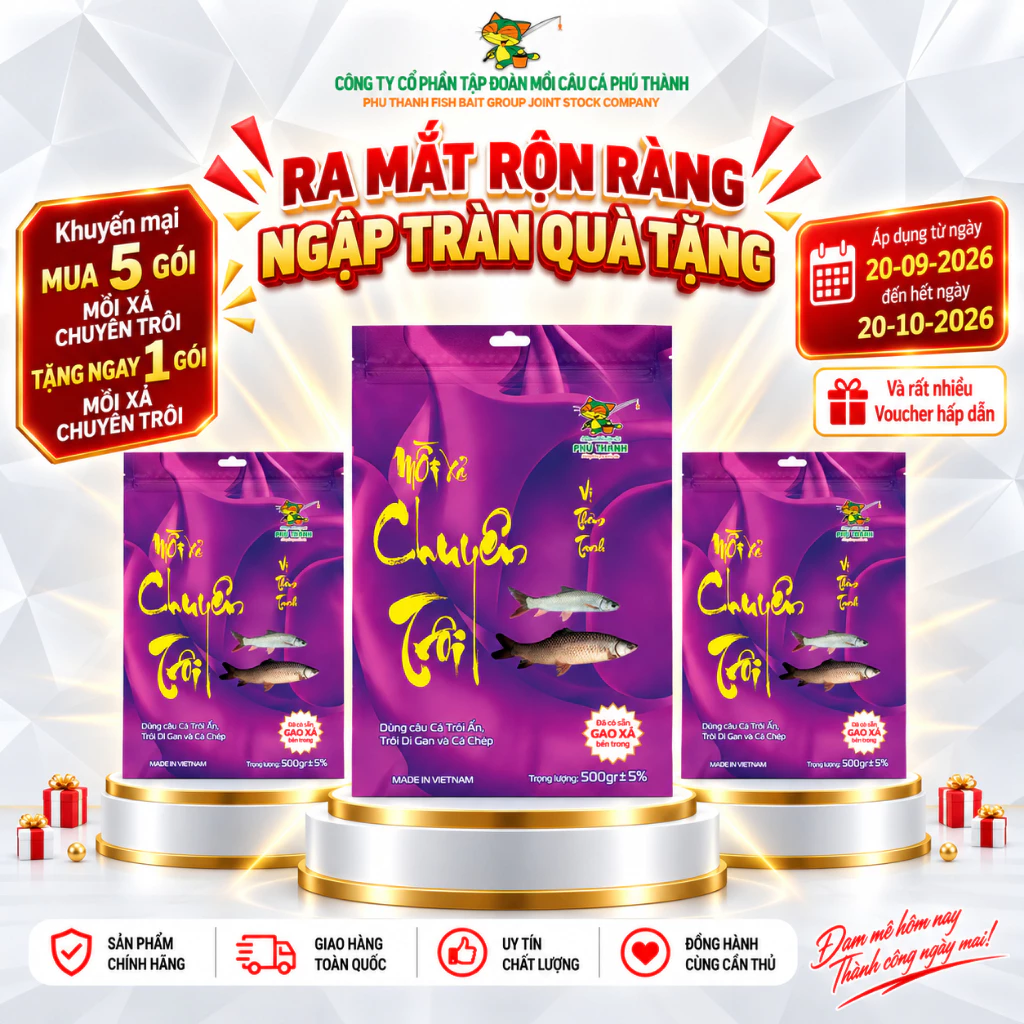 MỒI XẢ CHUYÊN TRÔI - KHUYẾN MẠI MUA 5 TẶNG 1 ( TỪ 20/09/2026 - 20/10/2026) chuyên dùng câu cá trôi
