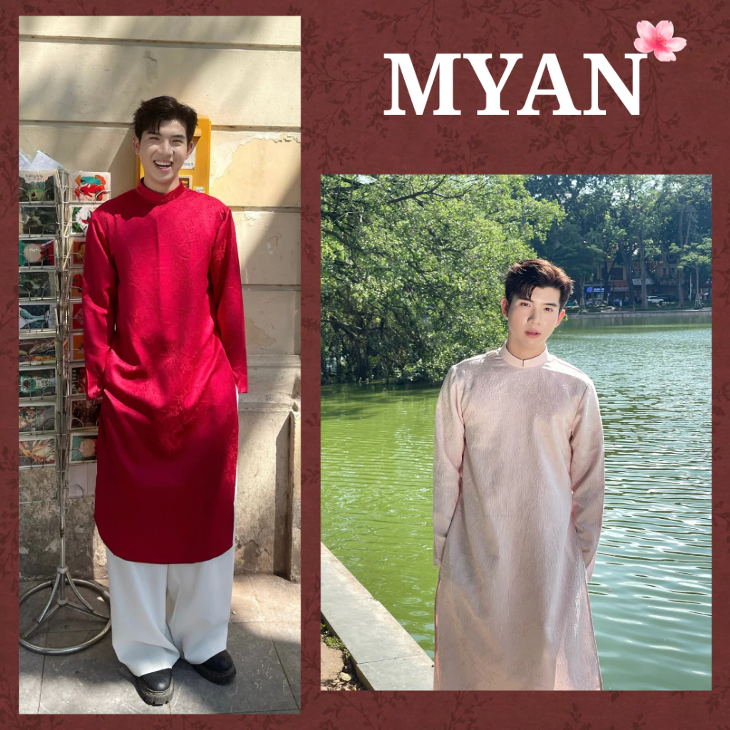 [SẴN HÀNG] Áo dài nam HỶ CHÂU, chất liệu gấm tafta cao cấp đứng form dày dặn lễ, Tết, cưới hỏi dạm ngõ  - Aó Dài Mỹ An