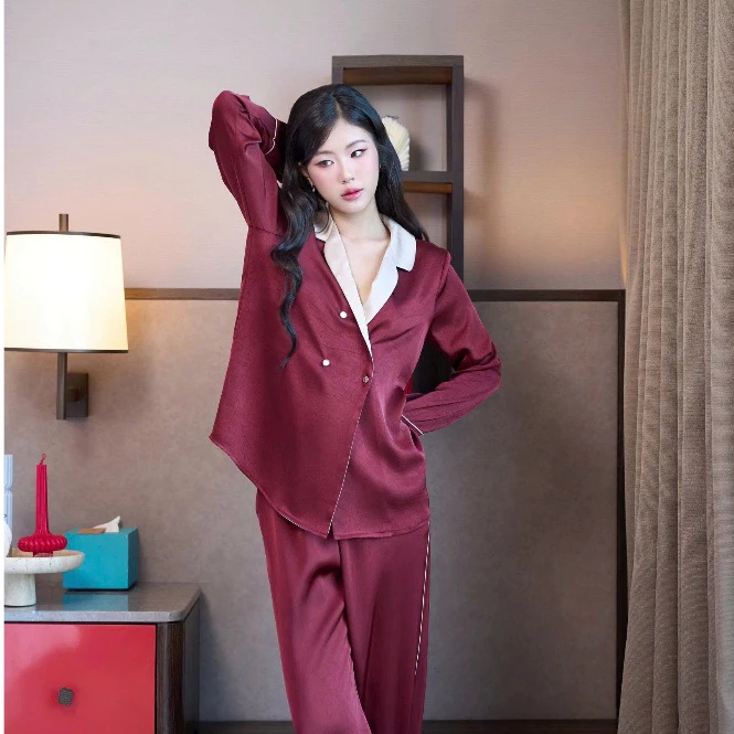 Bộ Pijama Melliora Lụa Dubai Nữ Cao Cấp , Cách Điệu Mềm Mịn Sang Trọng, Set Đồ Mặc Nhà BDD18