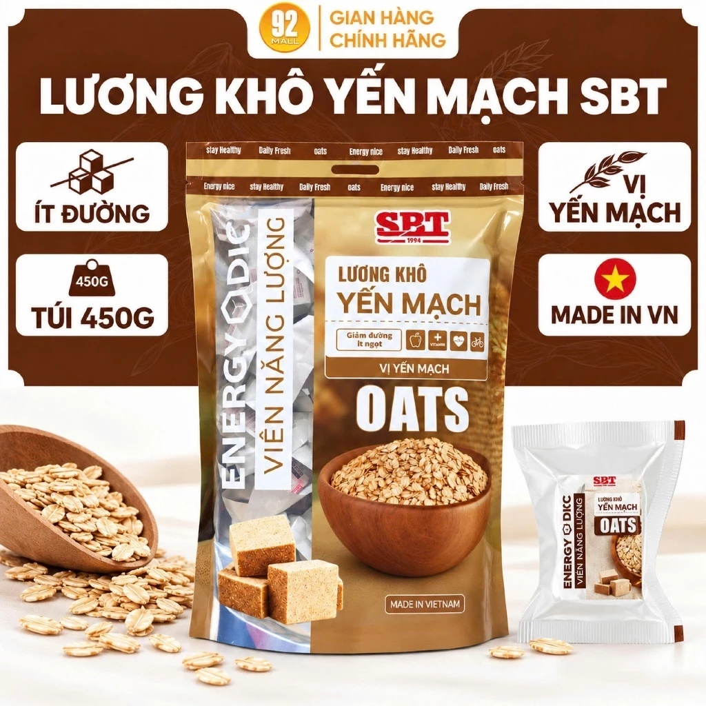 Lương Khô SBT Yến Mạch 475g Healthy Ít Calo Ít Đường Cải Thiện Tiểu Đường Hỗ Trợ Giảm Mỡ No Lâu
