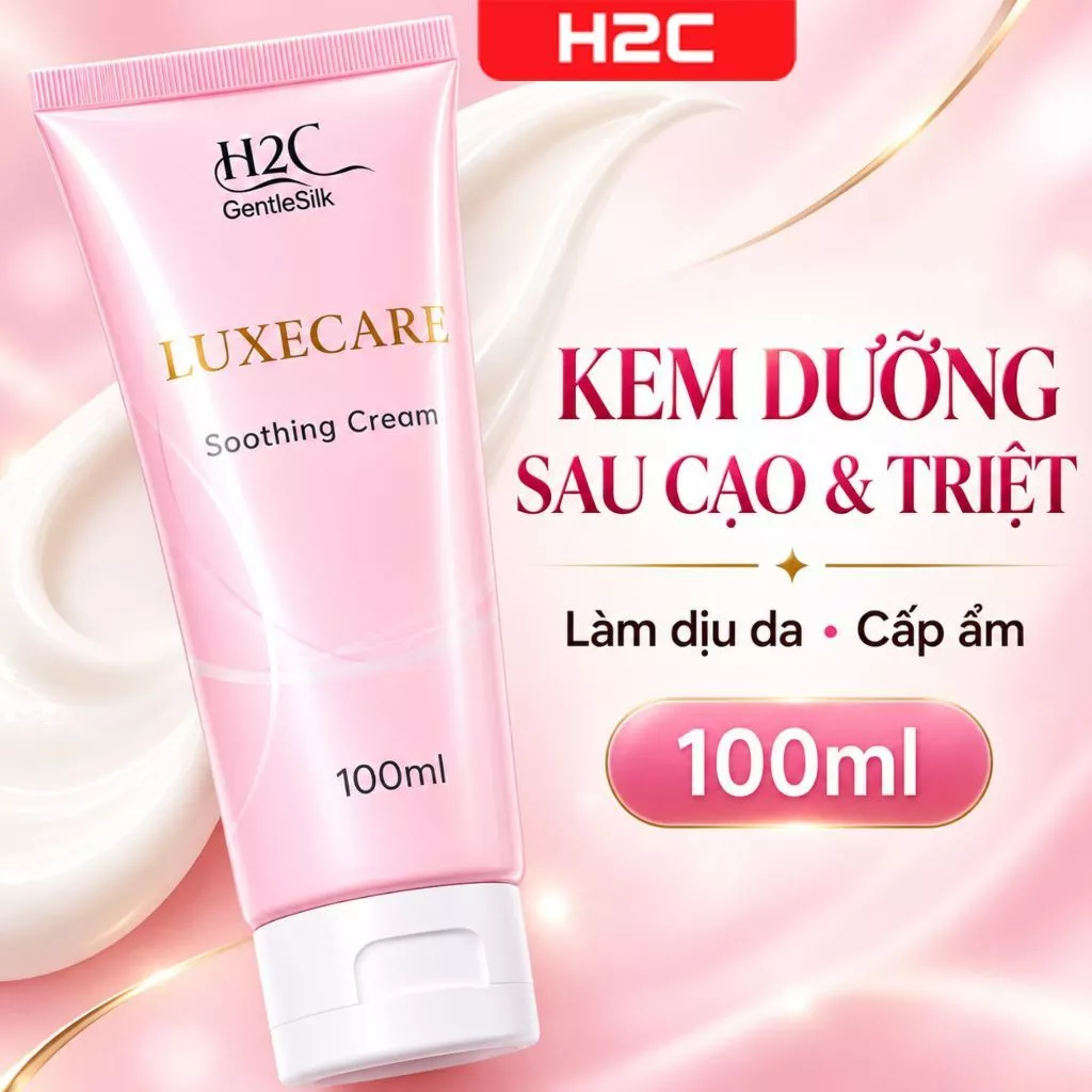 Kem siêu dưỡng da sau triệt lông, cạo lông H2C Gentlesilk LUXECARE 100ml