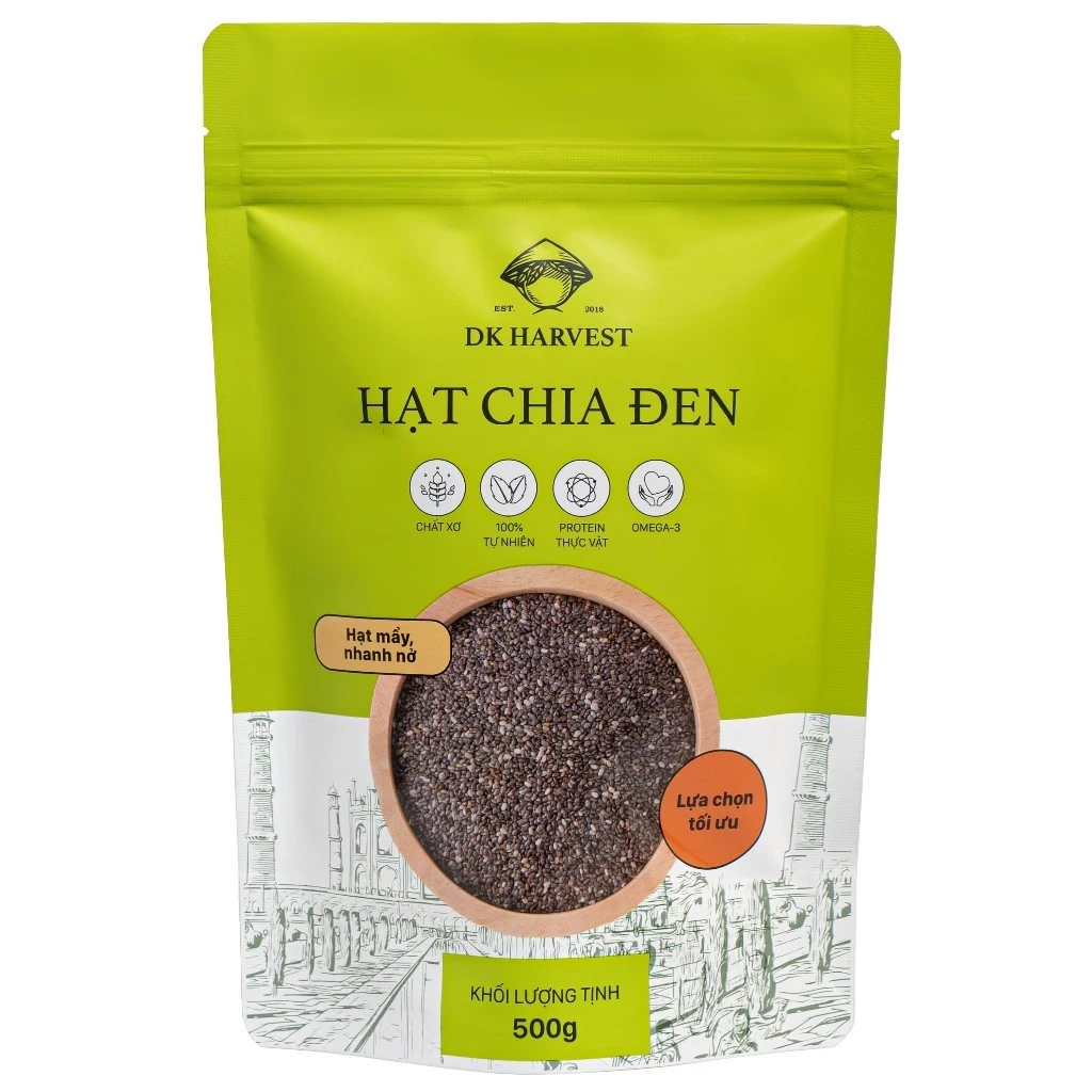 SVIP - Hạt chia DK HARVEST, hạt chia chính hãng 100%, Túi 100g /200g /500g, độ tinh khiết cao