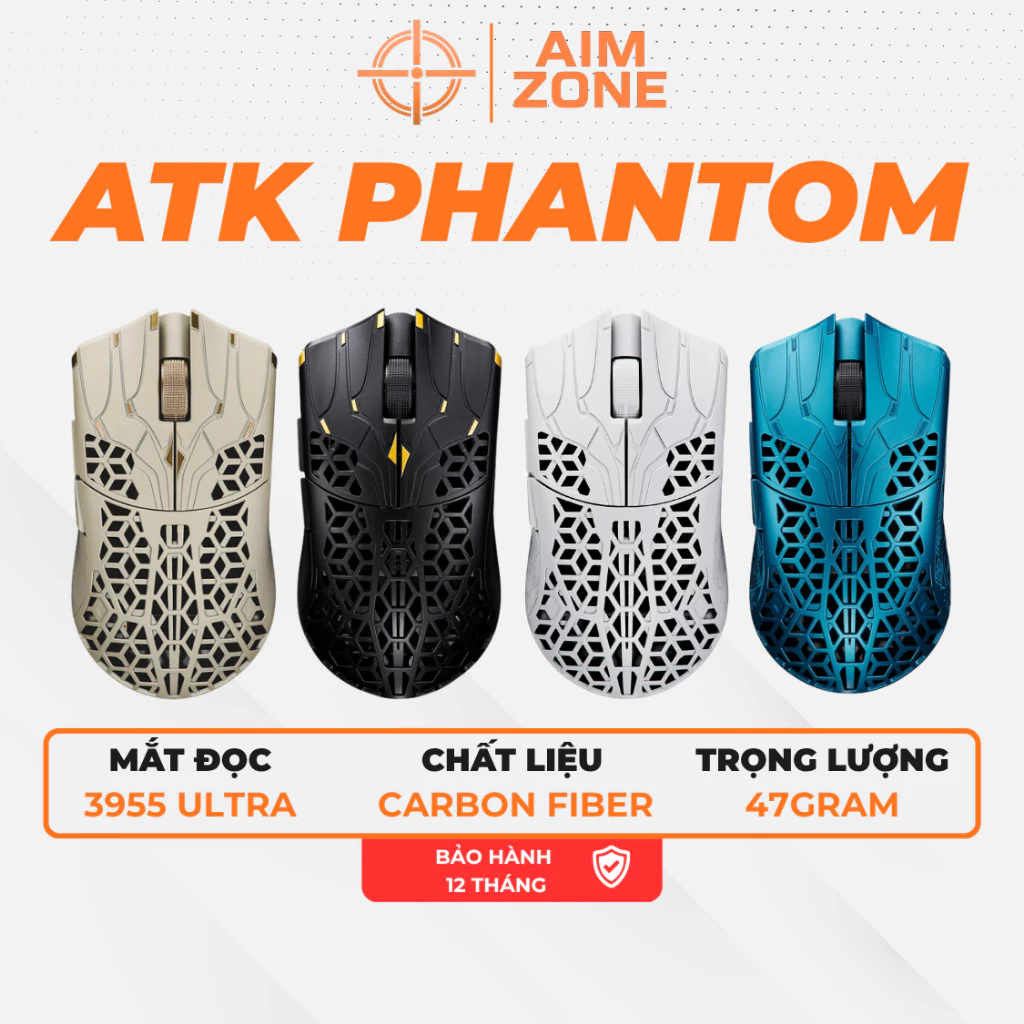 Chuột Gaming Không Dây ATK Blazing Sky Phantom | Chất Liệu Carbon Fiber Composite | 44Gram - Hàng Chính Hãng